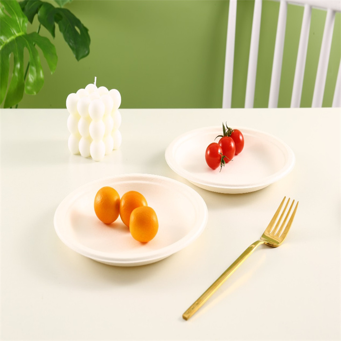 Biodegradable / sugarcane round plate from disposablesInc.com. The best import service in China. Import your disposable items and products from us.